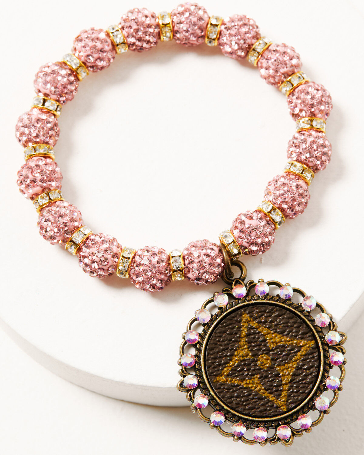 Image #3 - Keep it Gypsy Women's 5-piece Gold & Pink Leopard Beaded Bracelet Set, Pink, hi-res
