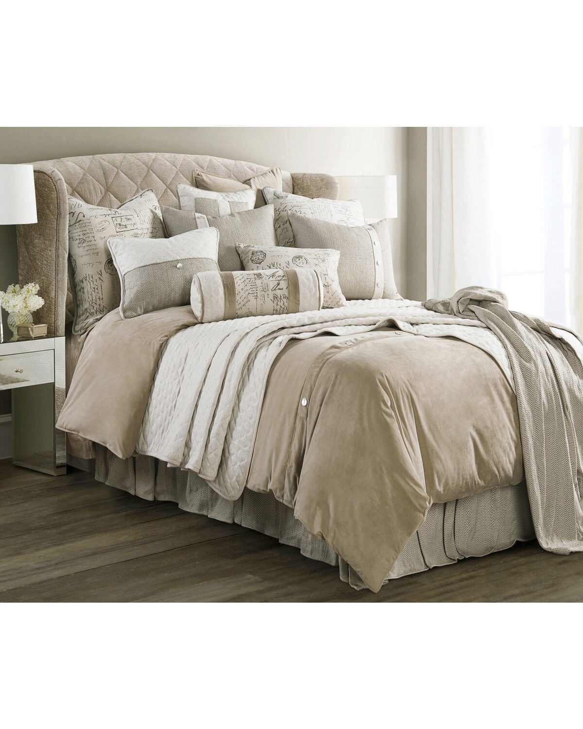 Image #1 - HiEnd Accents Fairfield King Size Bedding Set - 4 Piece, Sand, hi-res