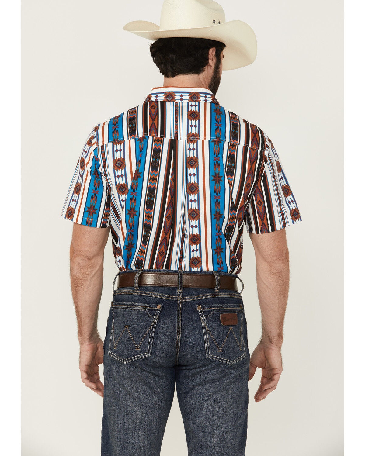 Image #4 - RANK 45&reg; Men's Dylon Southwestern Striped Print Short Sleeve Button-Down Stretch Western Shirt, Multi, hi-res