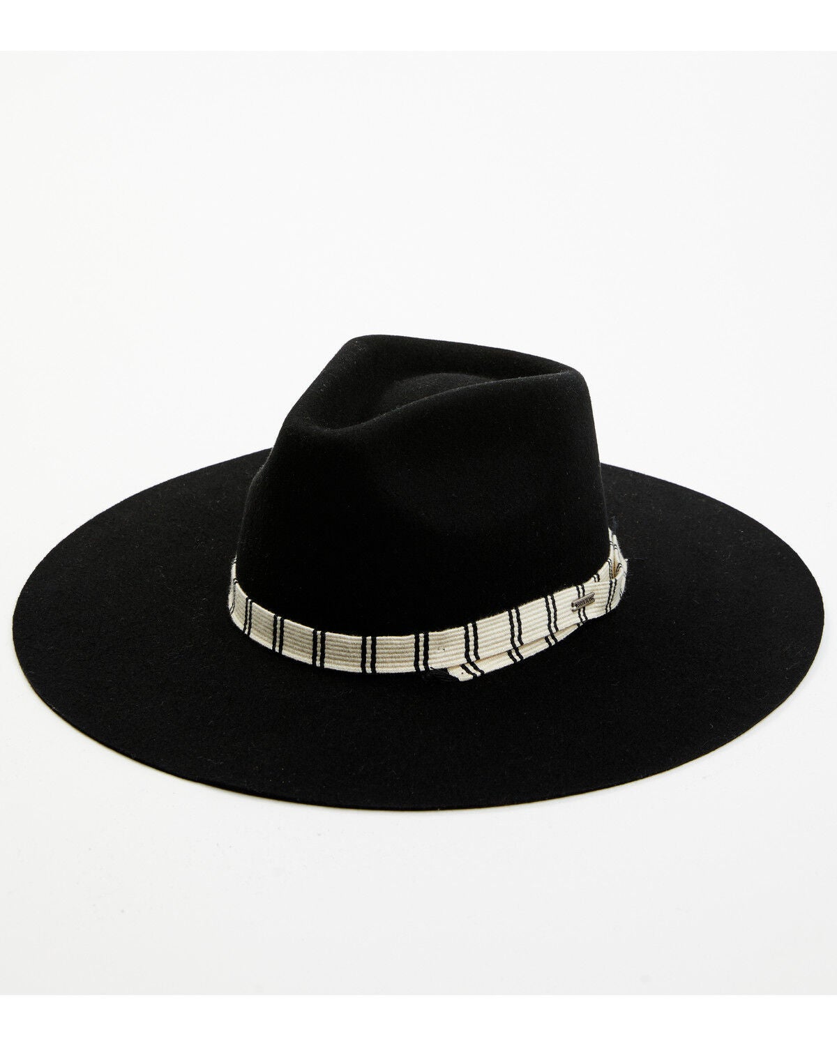 Brixton Women's Leigh Felt Fedora, Black, hi-res