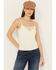 Shyanne Women's Crochet Rib Cami , Cream, hi-res