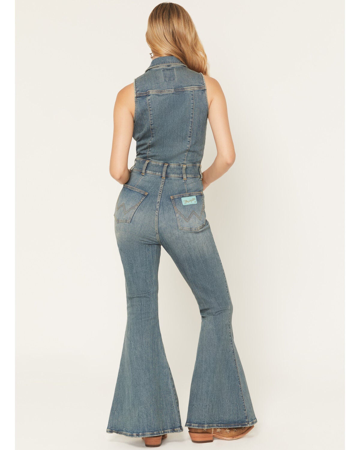 Image #4 - Wrangler X Lainey Wilson Women's Denim Zip Jumpsuit, Blue, hi-res