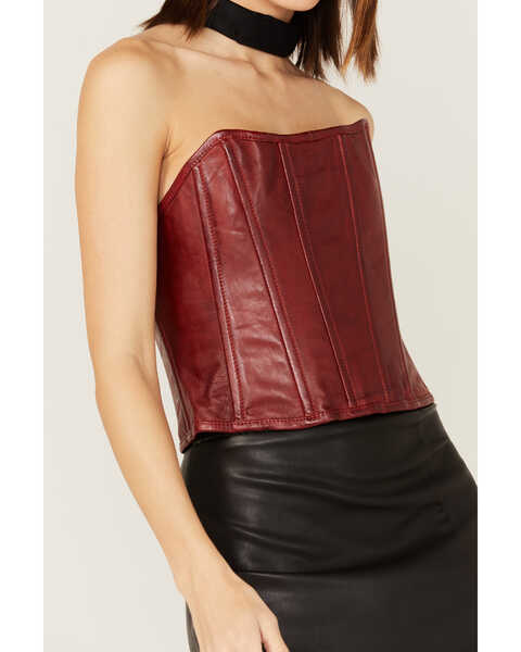 Image #4 - Boot Barn X Understated Leather Women's Louise Leather Bustier, Red, hi-res