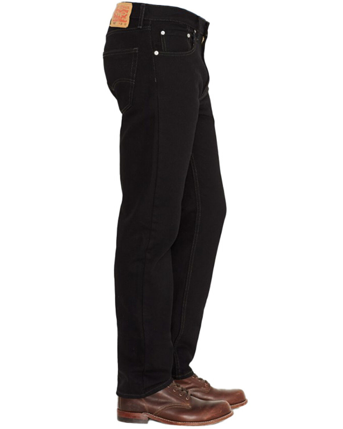 Image #2 - Levi's Men's 505 Prewashed Regular Straight Leg Jeans, Black Out, hi-res