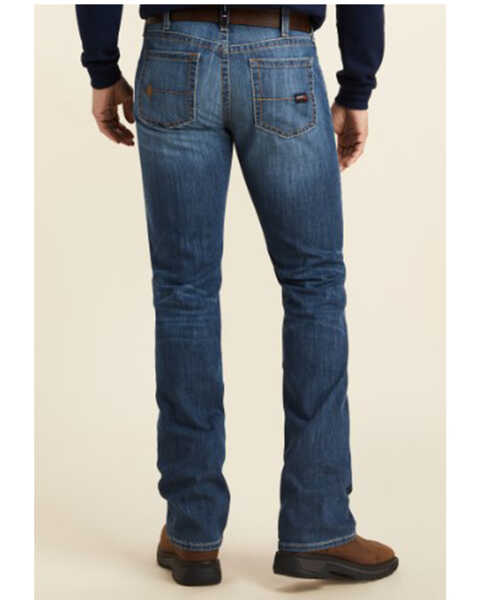 Image #2 - Ariat Men's FR M7 Slim Duralight Stretch Basic Straight Jeans, Indigo, hi-res