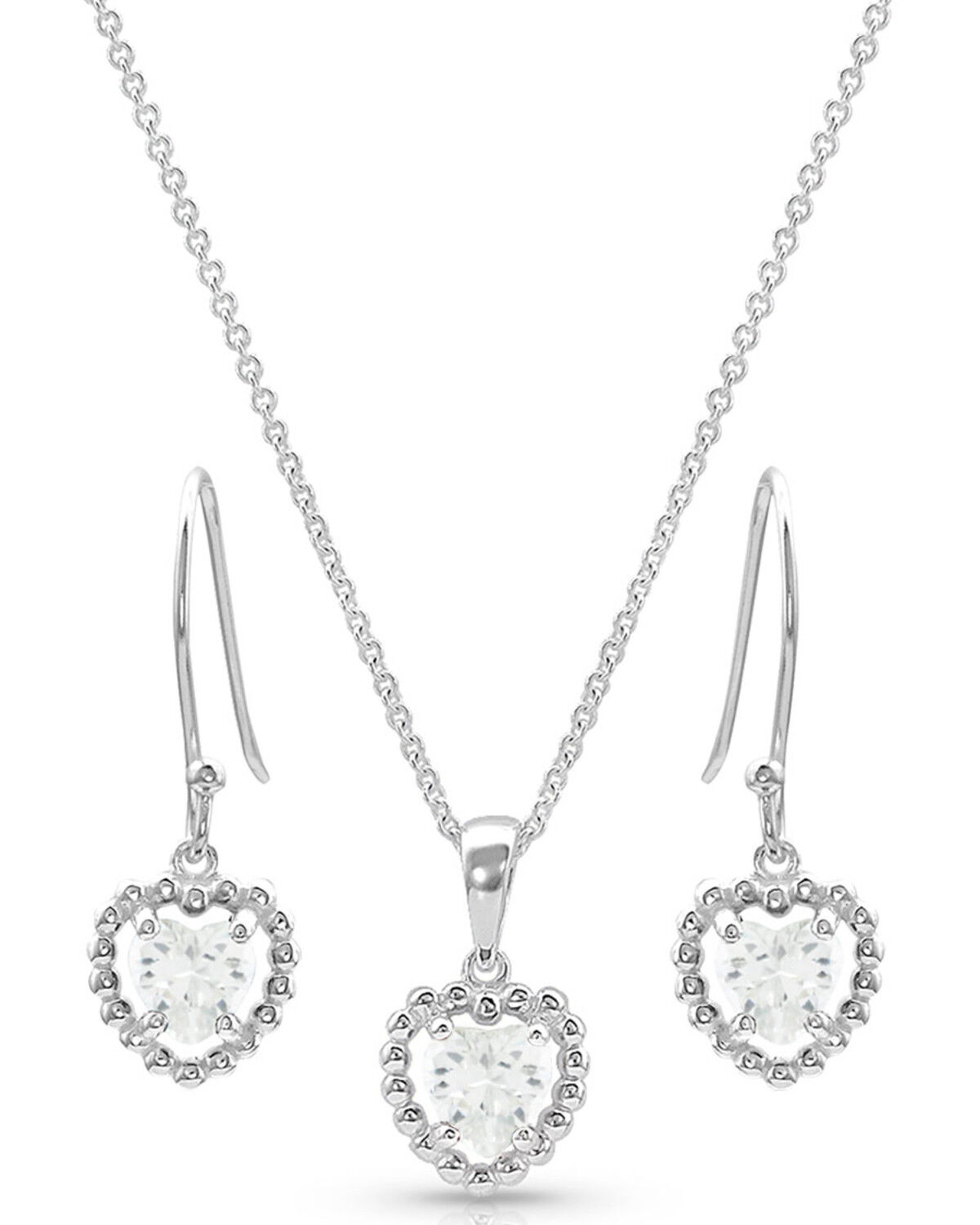Image #1 - Montana Silversmiths Women's Frozen Heart Jewelry Set - 2 Piece, Silver, hi-res