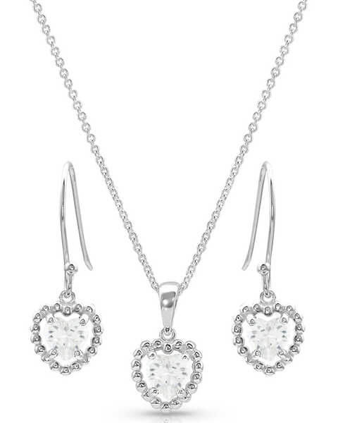 Image #1 - Montana Silversmiths Women's Frozen Heart Jewelry Set, Silver, hi-res