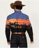 Image #4 - Wrangler Men's Checotah Border Print Long Sleeve Snap Western Shirt, Multi, hi-res