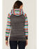 Hooey Women's Saldo Southwestern Space Dye Hoodie, Charcoal, hi-res