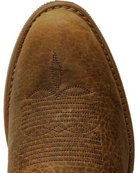 Image #6 - Abilene Men's Bison Leather Western Boots - Medium Toe, Tan, hi-res