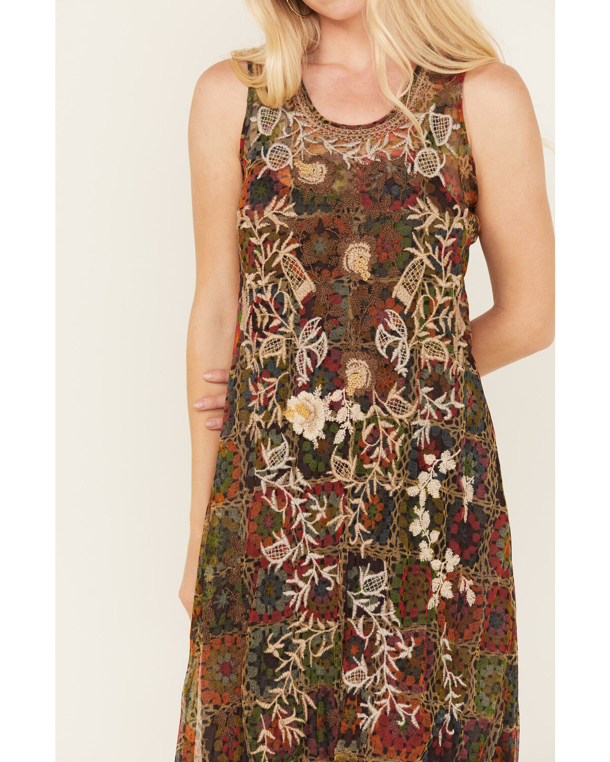 Image #3 - Johnny Was Women's Sleeveless Floral Bitola Mesh Slip Dress, Multi, hi-res