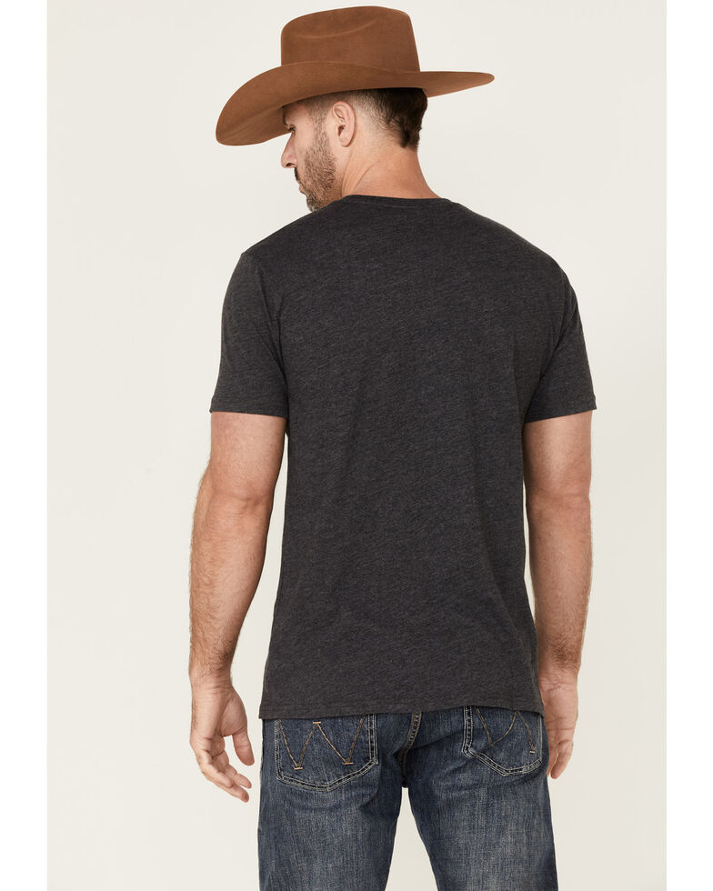 Wrangler Men's Strait Up Country Graphic Short Sleeve Heather Caviar T-Shirt , Black, hi-res