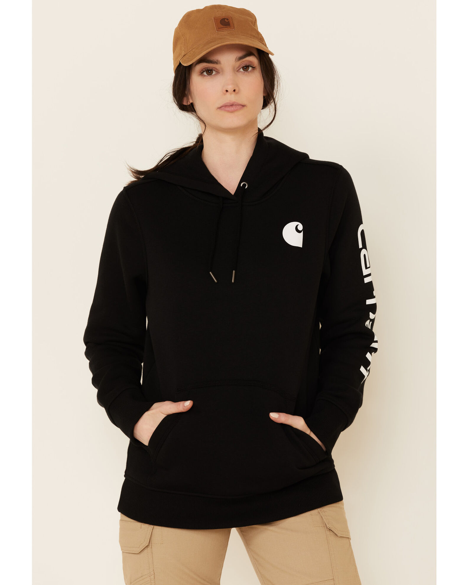 Carhartt women's clarksburg graphic sleeve pullover hoodie outlet