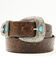 Image #1 - Cody James Men's Sheridan Faux Ostrich Print Leather Belt, Brown, hi-res