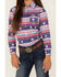 Image #3 - Panhandle Girls' Southwestern Striped Long Sleeve Pearl Snap Western Shirt, Multi, hi-res