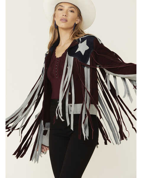 Image #2 - Understated Leather Women's Burgundy American Woman Jacket, , hi-res
