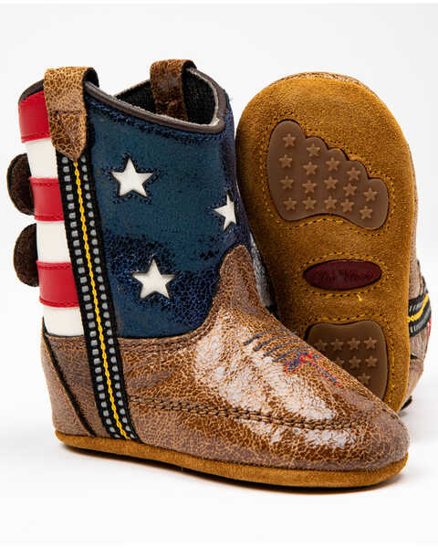 Image #2 - Cody James Infant Boys' Flag Poppet Western Boots - Round Toe, Red/white/blue, hi-res