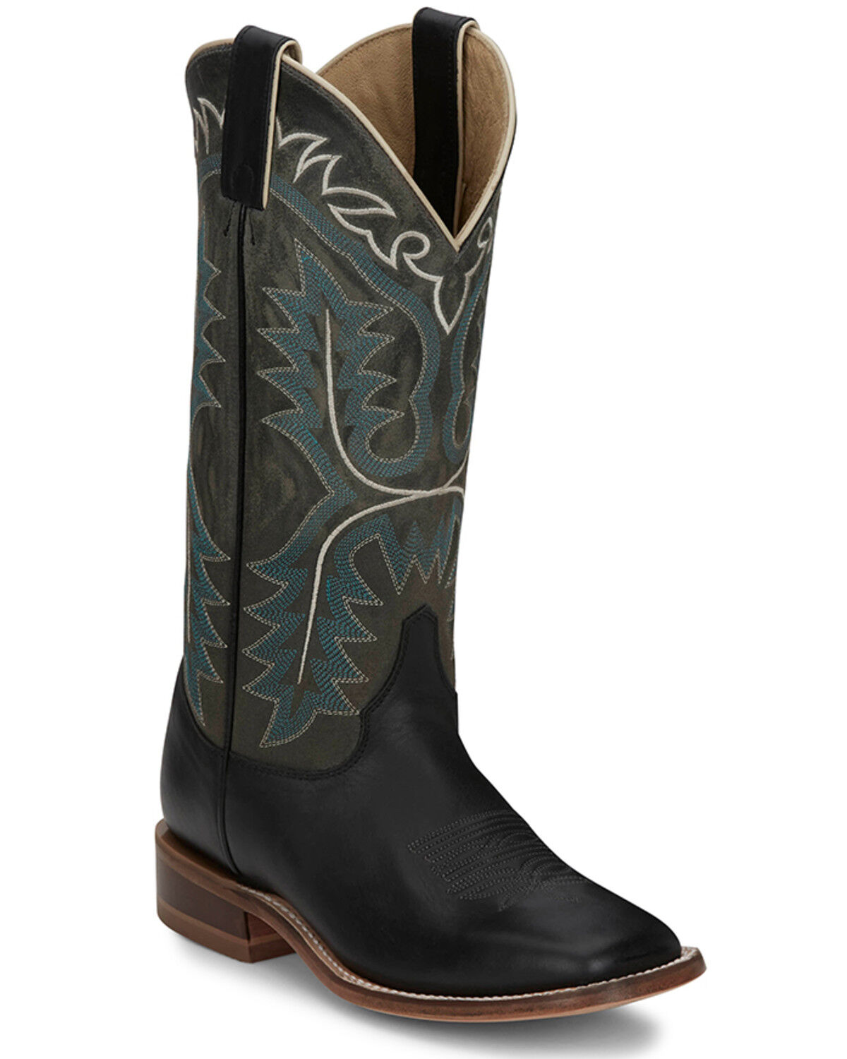 Image #1 - Justin Women's Stella Western Boots - Broad Square Toe, Black, hi-res
