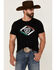 Rock & Roll Denim Men's Black Diamond Logo Short Sleeve T-Shirt , Black, hi-res