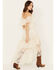 Shyanne Women's Off-Shoulder Tiered Lace Dress, Cream, hi-res