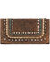 American West Women's Brown Tri-Fold Leather Wallet , Distressed Brown, hi-res