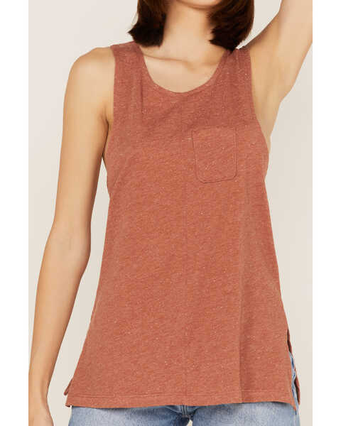 Image #3 - Cleo + Wolf Women's Crossover Back Tank Top, Brown, hi-res