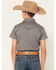 Image #4 - Cowboy Hardware Boys' Geo Print Short Sleeve Snap Western Shirt, Grey, hi-res