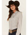 Image #2 - Cinch Women's Striped Long Sleeve Button Down Western Shirt, Purple, hi-res