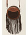Shyanne Women's Amber Embossed Circle Crossbody Bag, Brown, hi-res