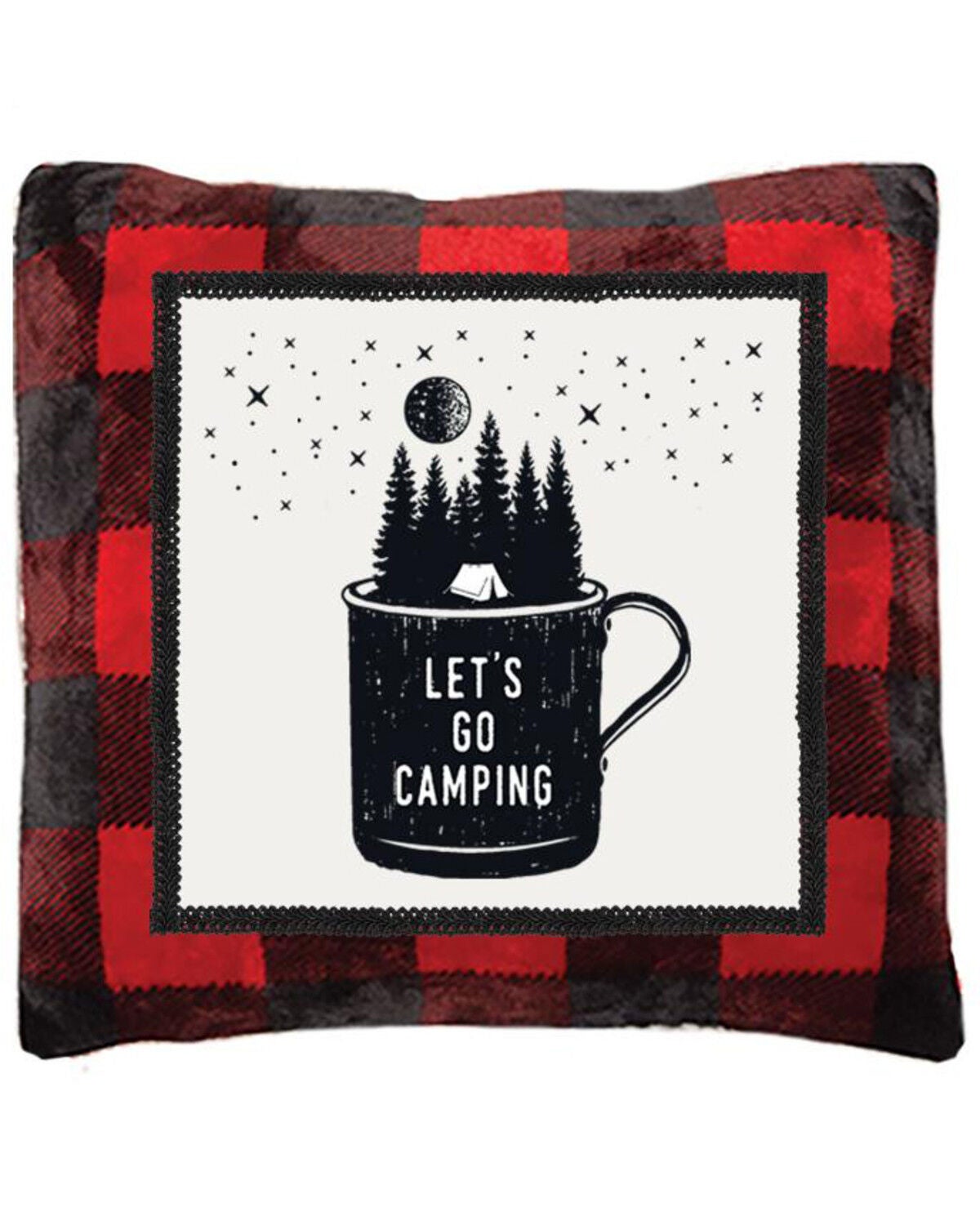 Carstens Home Red Buffalo Plaid Camping Rustic Throw Pillow, Red, hi-res