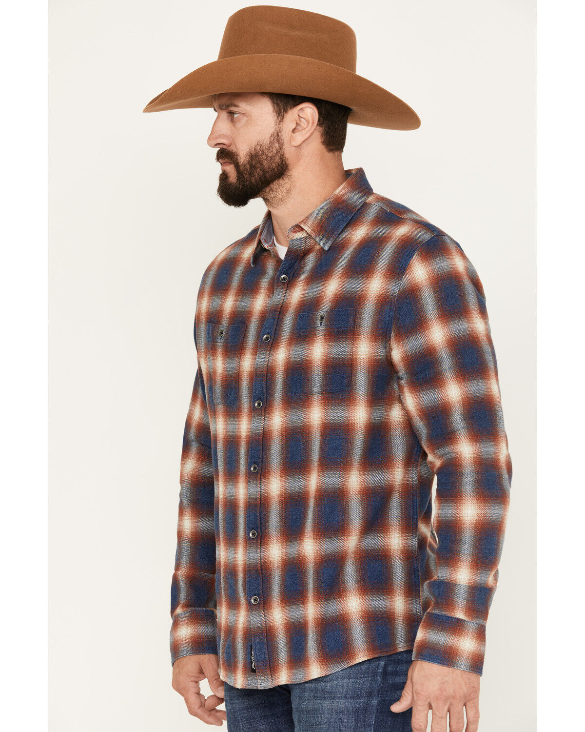 Image #2 - Flag & Anthem Men's Allendale Vintage Washed Flannel Long Sleeve Shirt, Navy, hi-res