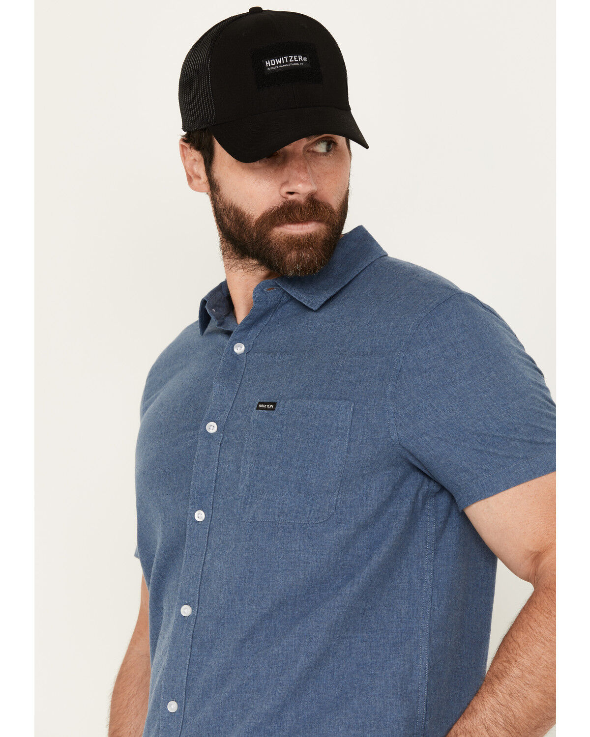 Image #2 - Brixton Men's Charter Short Sleeve Button-Down Shirt, Blue, hi-res