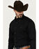 Image #2 - George Strait by Wrangler Men's Solid Long Sleeve Button-Down Stretch Western Shirt, Black, hi-res