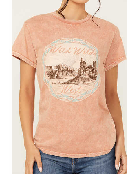 Image #3 - Youth in Revolt Women's Wild Wild West Short Sleeve Graphic Tee, Rust Copper, hi-res