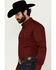 Image #2 - George Strait by Wrangler Men's Solid Long Sleeve Button-Down Western Shirt - Big , Red, hi-res