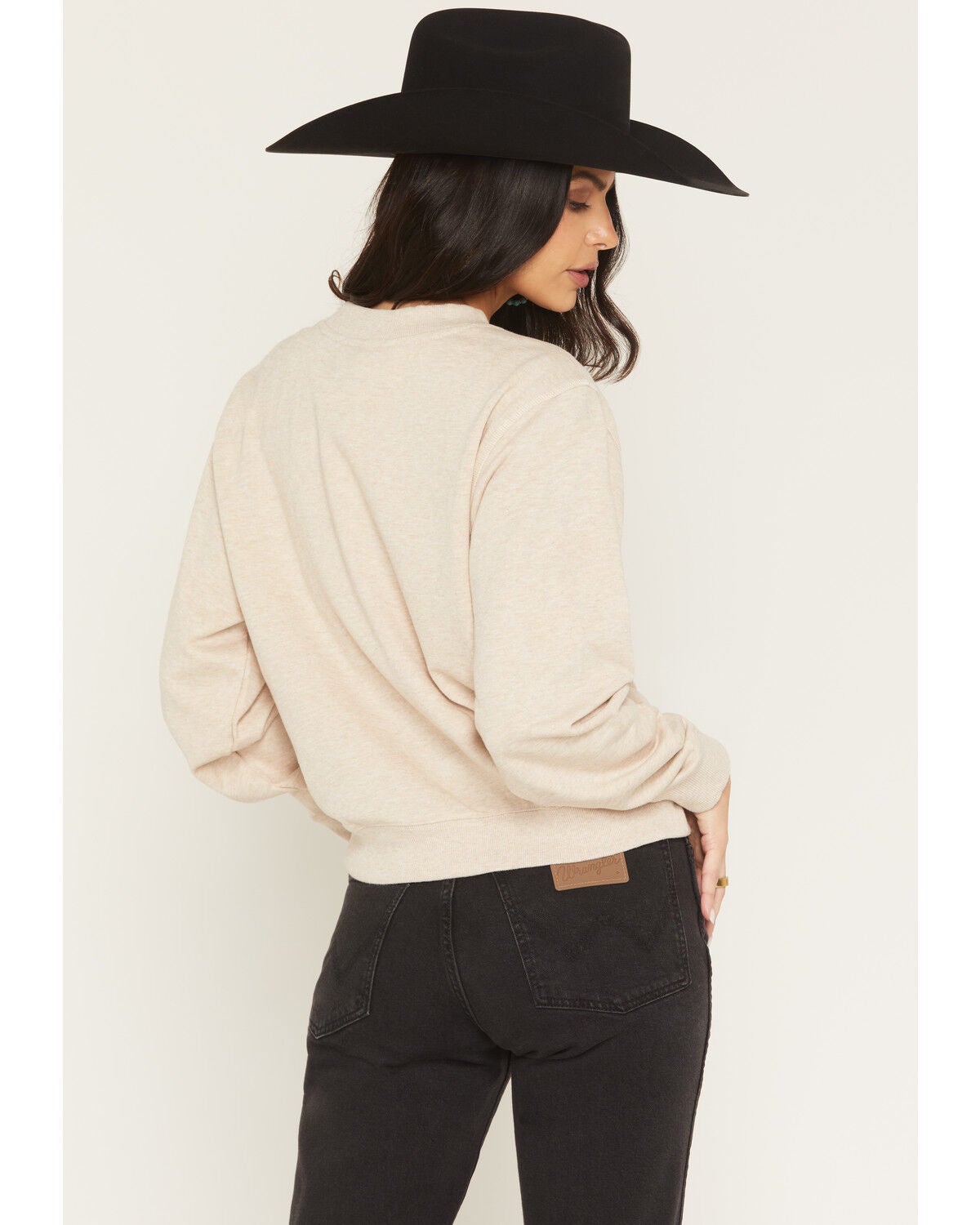 Image #4 - Ariat Women's Logo Essential Crew Sweatshirt, Oatmeal, hi-res