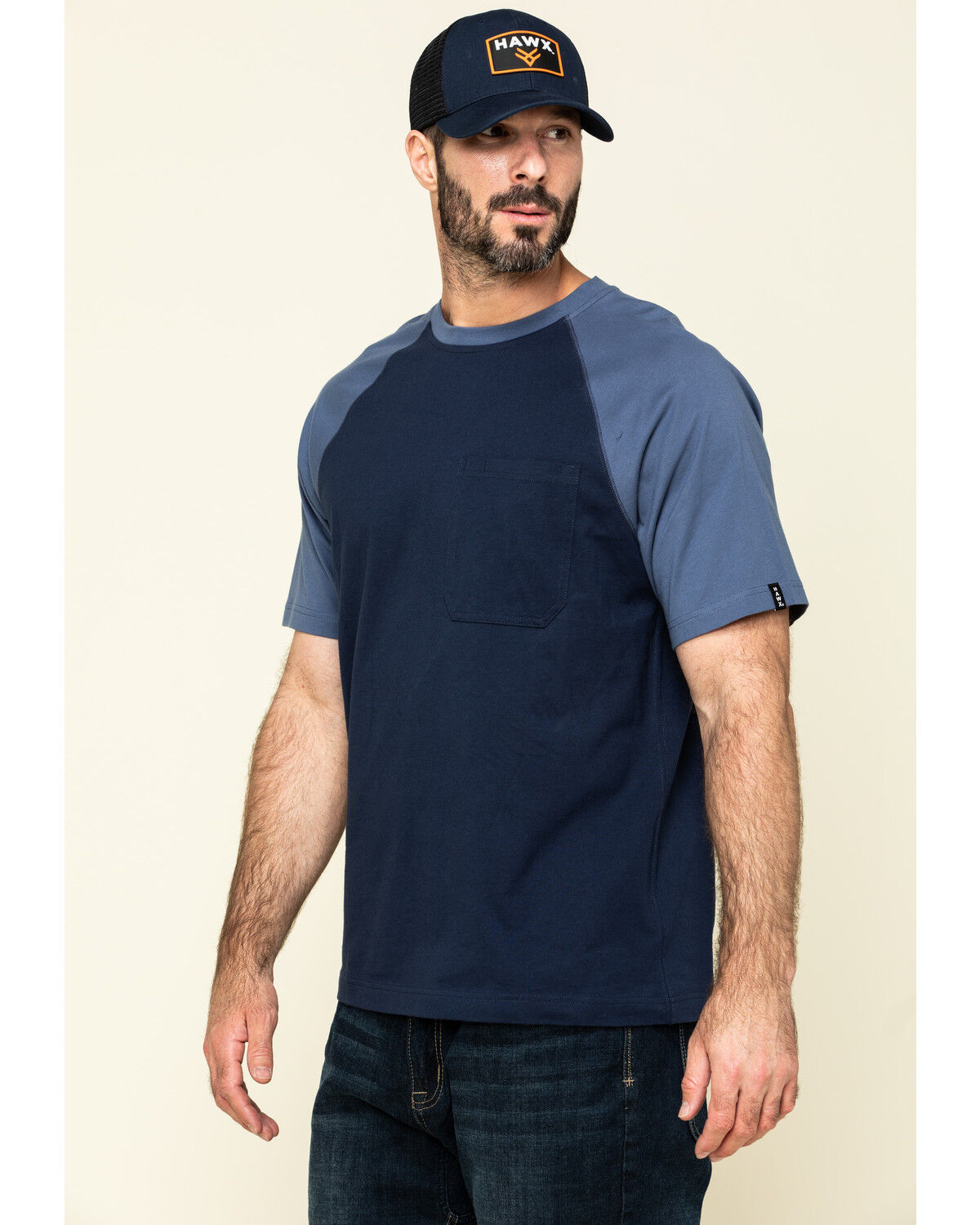 Image #3 - Hawx Men's Navy Midland Short Sleeve Baseball Work T-Shirt, Navy, hi-res
