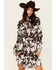 Image #1 - Wrangler Retro Women's Cow Print Long Sleeve Mini Dress, Brown, hi-res