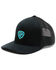 Image #1 - Rock & Roll Denim Men's Black & Turquoise Embroidered Logo Mesh-Back Ball Cap, Black, hi-res