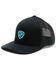Image #1 - Rock & Roll Denim Men's Black & Turquoise Embroidered Logo Mesh-Back Ball Cap , Black, hi-res