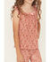 Image #3 - Shyanne Girls' Ditsy Floral Print Ruffle Sleeve Shirt, Light Pink, hi-res