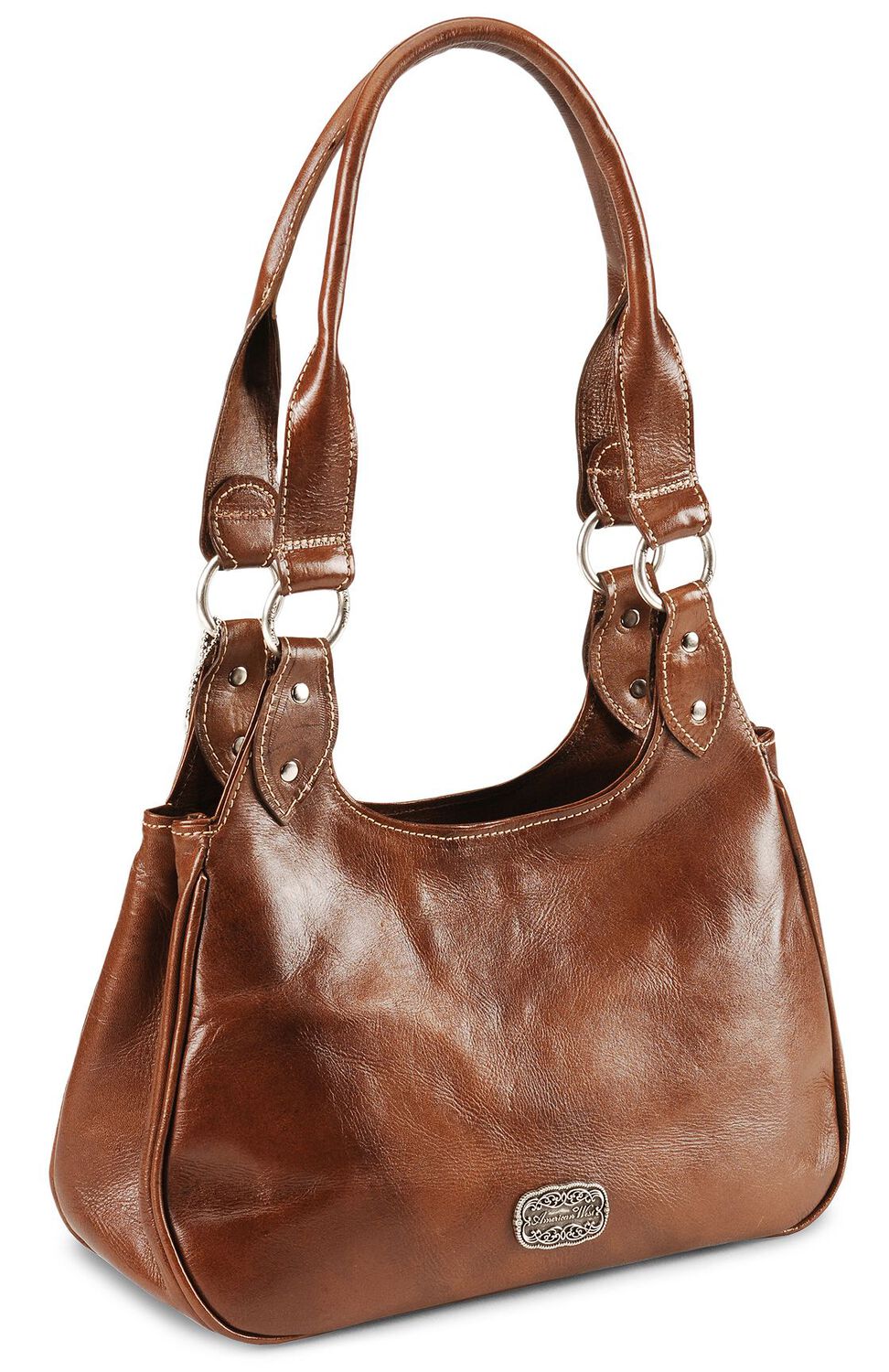 Image #3 - American West Lady Lace Tote Handbag, Tan, hi-res