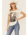Rodeo Quincy Women's Good Catch Cowboy Graphic Star Print Short Sleeve Tee , Ivory, hi-res