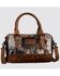 Image #1 - Wrangler Women's Genuine Cowhide Tooled Barrel Crossbody Bag, Brown, hi-res