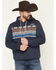Image #1 - RANK 45® Men's Border Striped Print Hooded Sweatshirt, Multi, hi-res