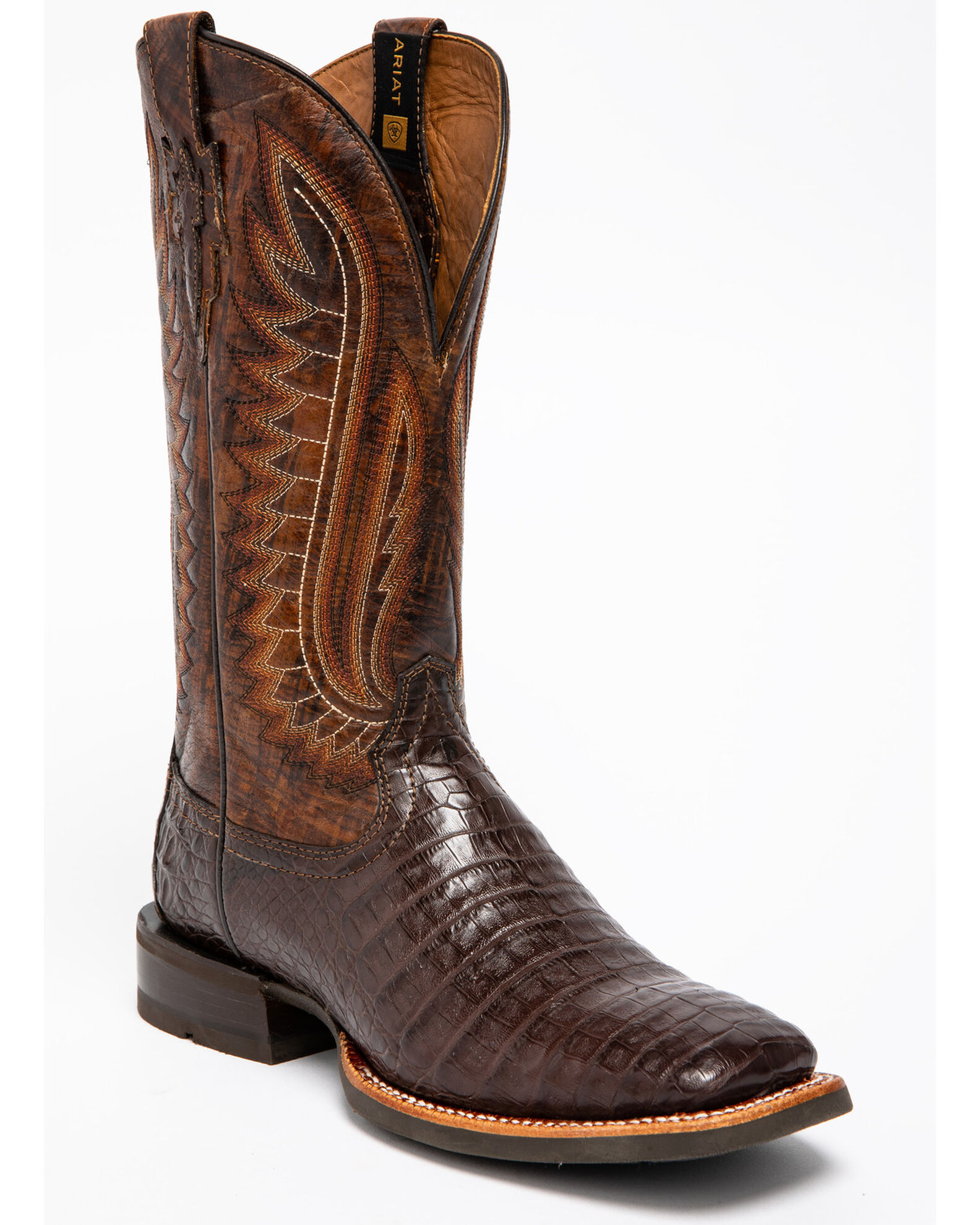 Ariat Men s Double Down Caiman Belly Cowboy Boots Broad Square Toe Sheplers