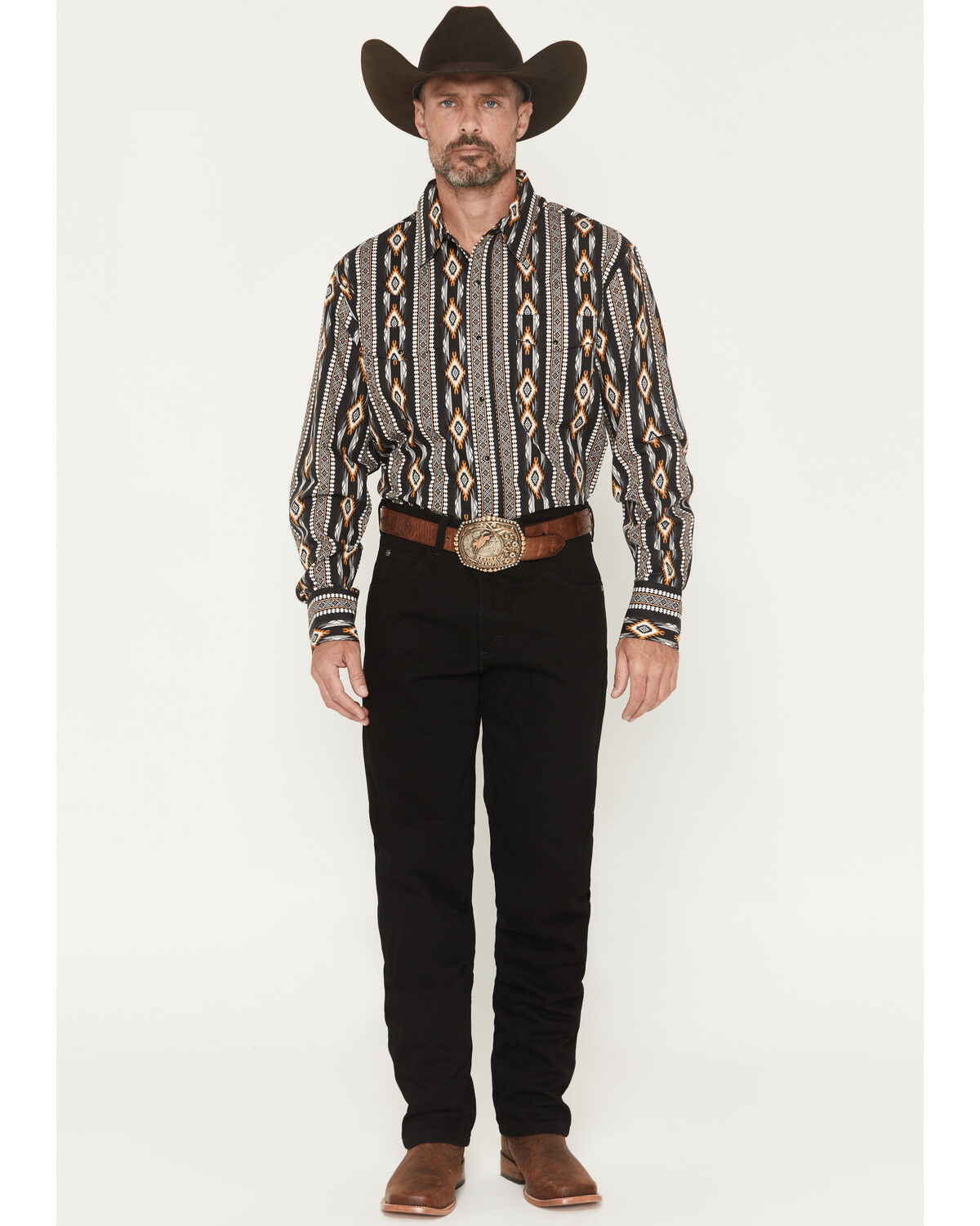 Image #1 - Wrangler Men's Rugged Wear Relaxed Fit Jeans, Black, hi-res
