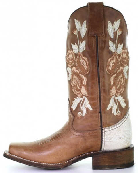Image #3 - Corral Women's Honey Floral Western Boots - Square Toe, Tan, hi-res