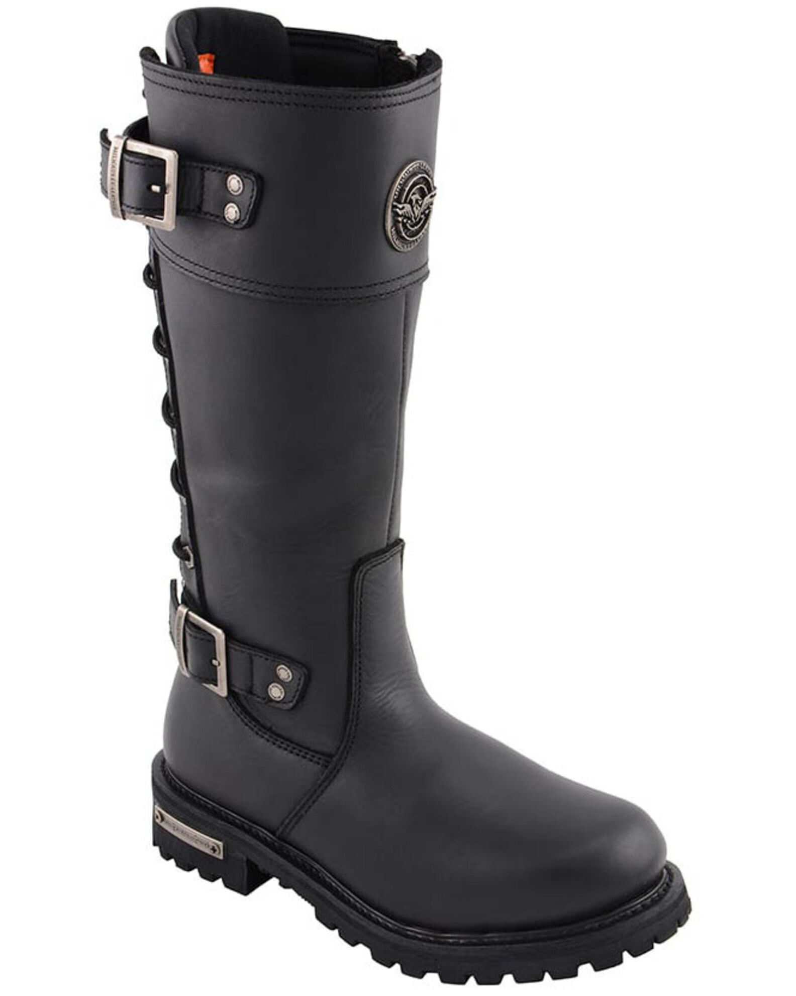 Milwaukee Leather Women s Calf Laced Riding Boots Round Toe Sheplers