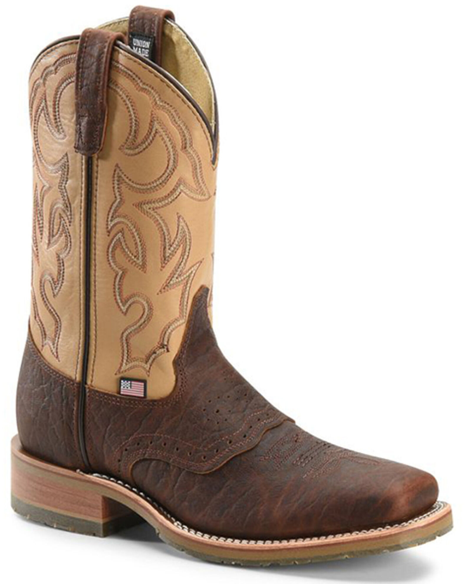 Image #1 - Double H Men's Ice Oak Saddle Work Boots - Steel Toe, Bison, hi-res